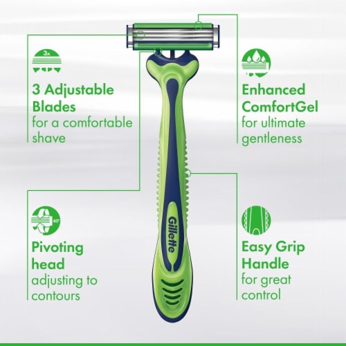 Gillette Sensor3 Sensitive Men's Disposable Razors Perspective: left