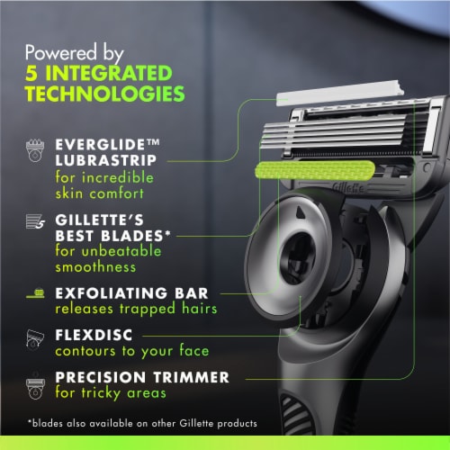 GilletteLabs by Gillette Men's Exfoliating Razor + Blade Refill Cartridges Perspective: left