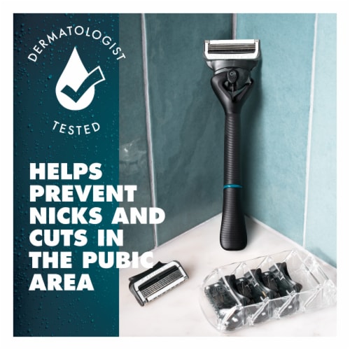 Gillette® Intimate Pubic Hair Razor Cartridges Perspective: left