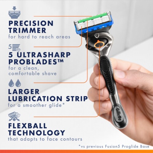 Gillette ProGlide Men's 5-Blade Razor Handle + Blade Refill Cartridges Value Pack Perspective: left