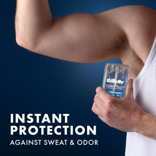 Gillette Clear Gel Antiperspirant and Deodorant for Men Cool Wave Scent 3.8 oz 3 Pack Perspective: left