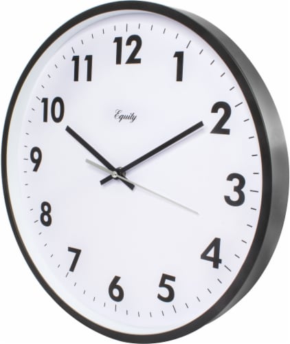 Equity® by La Crosse 14-Inch Analog Wall Clock - White/Black Perspective: left