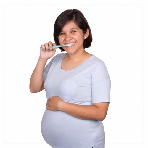 Brilliant Expectant Mom Toothbrush for Sensitive Teeth/Gums 3pk White-Lilac-Aqua Perspective: left