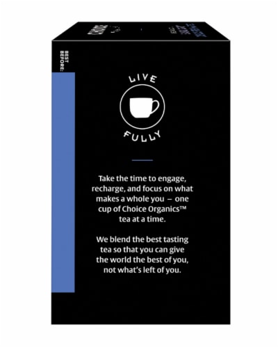 Choice Organics Decaffeinated Earl Grey Tea Bags Perspective: left
