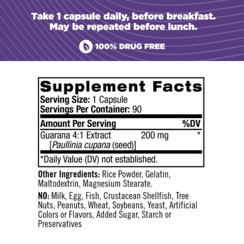 Natrol® Energy Support Guarana Capsules Perspective: left