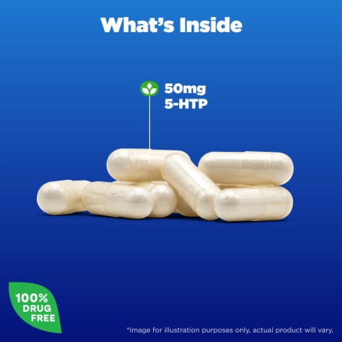 Natrol® Mood & Stress Five-HTP Capsules Perspective: left