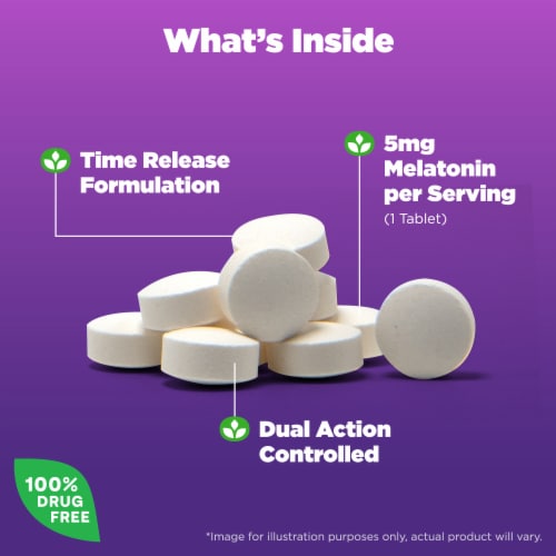 Natrol® Sleep Melatonin Time Release Tablets 5 mg Perspective: left