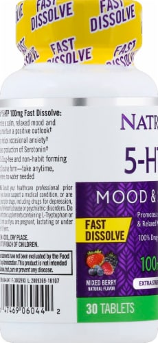 Natrol 100mg 5-HTP Fast Dissolve Perspective: left