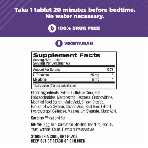 Natrol® Melatonin Sleep Aid Supplement Calm Sleep Strawberry Flavored Fast Dissolve Tablets Perspective: left