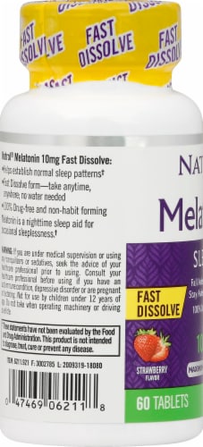 Natrol® Strawberry Maximum Strength Melatonin Tablets 10mg Perspective: left