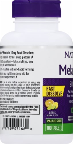 Natrol Citrus Melatonin Fast Dissolve Tablets 10mg Perspective: left