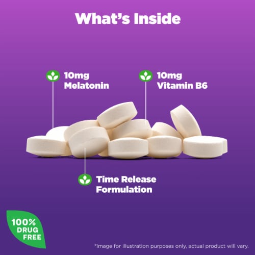Natrol® Melatonin Advanced Sleep Aid Supplement Time Release Tablets Perspective: left