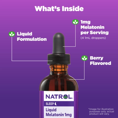 Natrol® Sleep Melatonin Berry Liquid 1 mg Perspective: left
