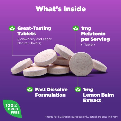 Natrol® Kids Fast Dissolve Strawberry Melatonin Tablets Perspective: left