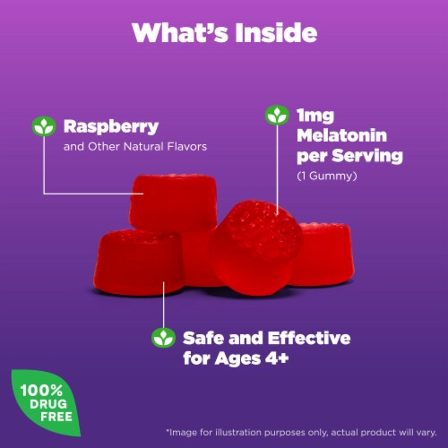 Natrol® Kids Melatonin Berry Flavored Gummies 1mg Perspective: left