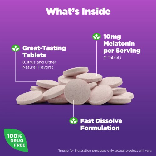 Natrol® Sleep Melatonin Citrus Fast Dissolve Tablets 10 mg Perspective: left