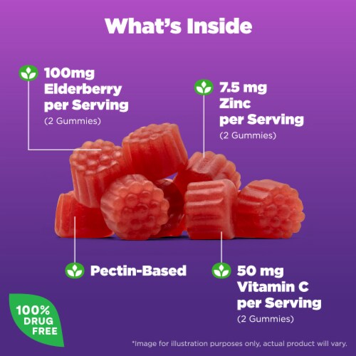 Natrol® Immune Health Elderberry Gummies Perspective: left