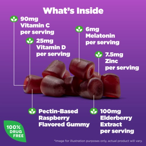 Natrol Sleep + Immune Health Berry Gummies, 50 ct - Food 4 Less