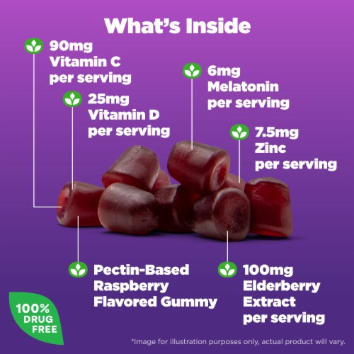 Natrol® Sleep + Sleep Immune Health Berry Gummies Perspective: left