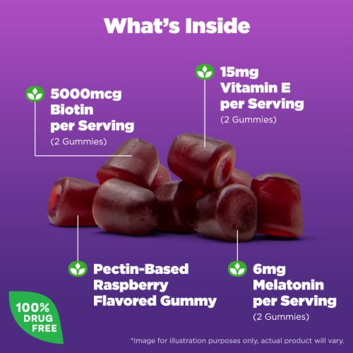 Natrol® Sleep+ Beauty Sleep Aid Supplement Raspberry Flavored Gummies Perspective: left