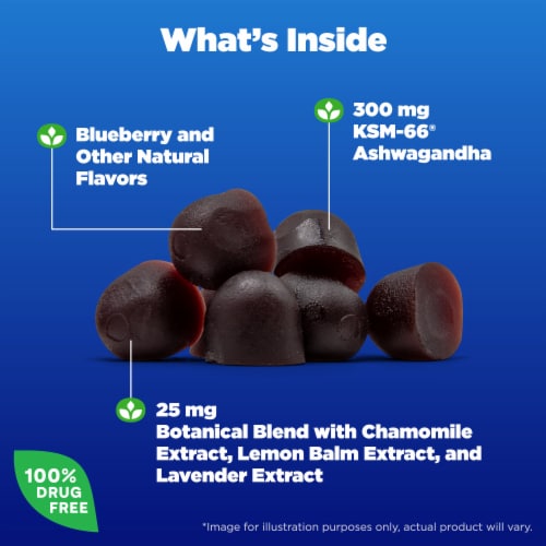 Natrol® Bedtime Without Melatonin Soothing Night™ Blueberry Flavored Gummies Perspective: left