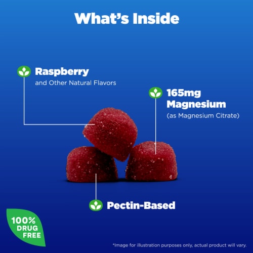 Natrol® Mood and Stress Magnesium Citrate Raspberry Gummies Perspective: left