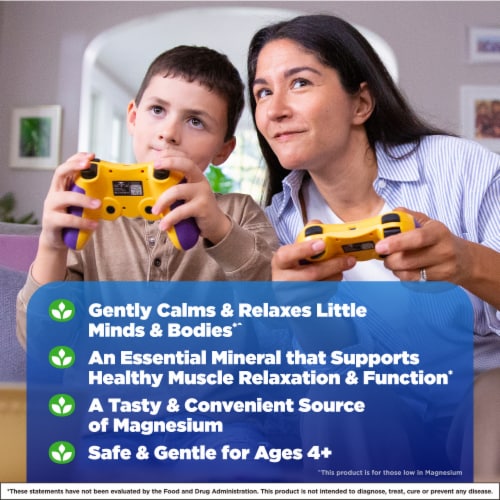 Natrol® Kids Calm and Mood Magnesium Raspberry Gummies Perspective: left