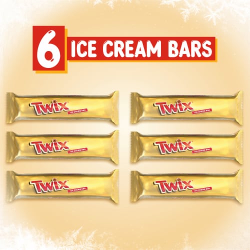 TWIX Ice Cream Bars Vanilla Caramel Chocolate Cookie Dessert Bar Individually Wrapped Perspective: left