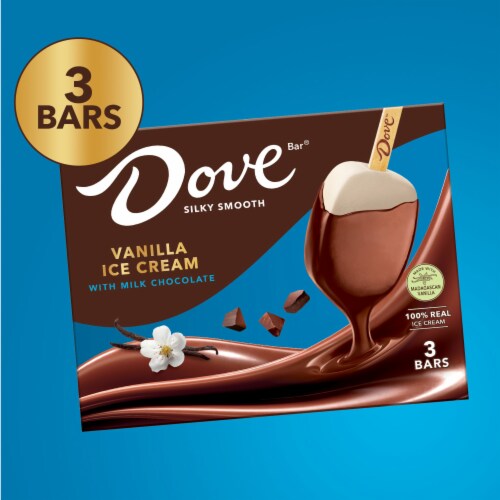 DOVE Vanilla with Milk Chocolate Ice Cream Bars Perspective: left
