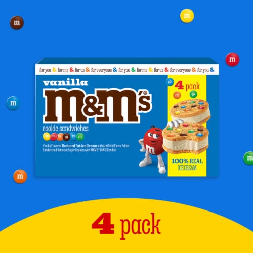 M&M's Chocolate Ice Cream Cookie Sandwich, 4 ct - Fry's Food Stores