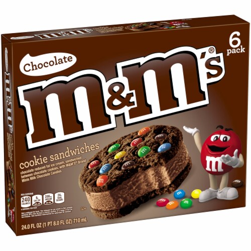 M&M's Chocolate Ice Cream Cookie Sandwiches Perspective: left
