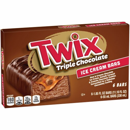 Twix Triple Chocolate Ice Cream Bars Perspective: left
