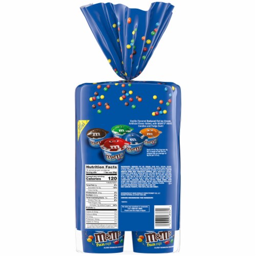M&M's Vanilla Ice Cream with Chocolate Swirl Fun Cups Perspective: left