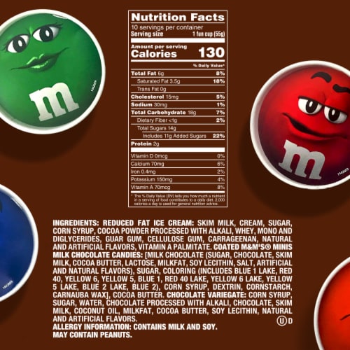 M&M's Chocolate Ice Cream with Chocolate Swirl Fun Cups Perspective: left