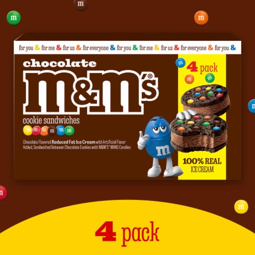 M&M's Chocolate Ice Cream Cookie Sandwich Perspective: left