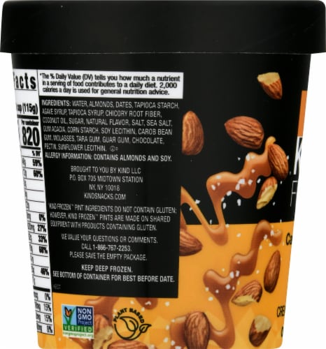 KIND Caramel Almond Sea Salt Plant-Based Frozen Dessert Perspective: left
