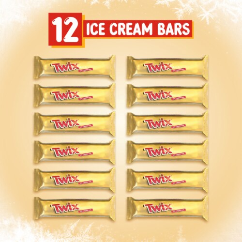 TWIX Vanilla Ice Cream Bars Caramel Chocolate Cookie Bar Individually Wrapped Perspective: left