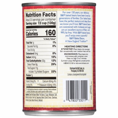 B&M Original with Molasses, Pork & Spices Baked Beans Perspective: left