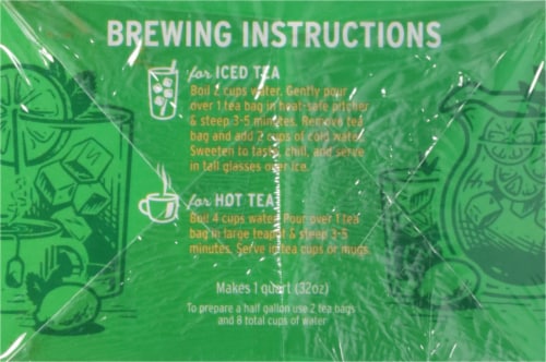 Luzianne Iced Tea Bags Decaffeinated Tea Family Size Bags Perspective: left