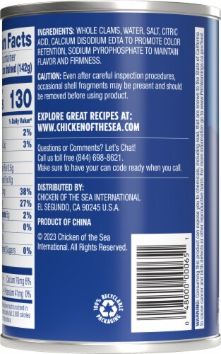 Chicken of the Sea® Canned Whole Baby Clams Perspective: left