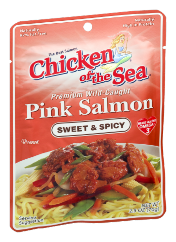 Chicken of the Sea Sweet & Spicy Pink Salmon Pouch Perspective: left