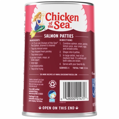 Chicken of the Sea Wild Caught Alaskan Pink Salmon, Traditional Style Perspective: left