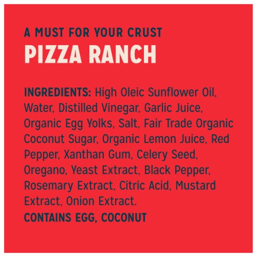 Sir Kensington's Keto & Paleo Pizza Ranch Dairy-Free Sauce Dressing Dip Perspective: left