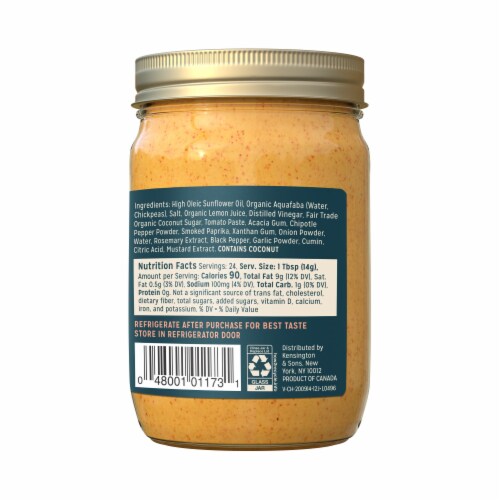 Sir Kensington's Chipotle, Vegan Mayo, Perspective: left