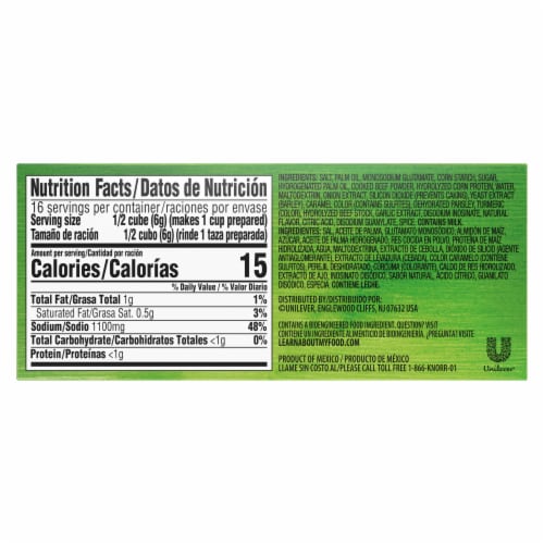 Knorr Beef Flavor Bouillon/Caldo de Res Bouillon Cubes Perspective: left