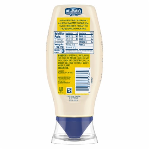 Hellmann's Real Mayo Squeeze Bottle Real Mayonnaise Perspective: left