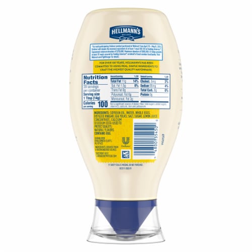 Hellmann's Real Mayo Squeeze Bottle Real Mayonnaise Perspective: left