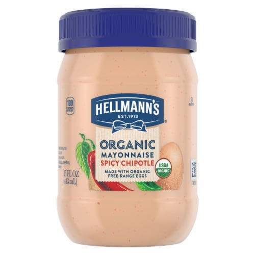 Hellmann's Spicy Chipotle Mayo Organic Mayonnaise Perspective: left