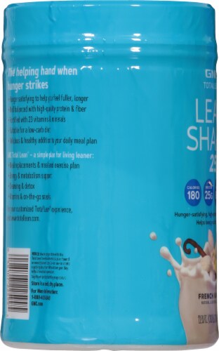 GNC Total Lean French Vanilla Protein Powder Perspective: left