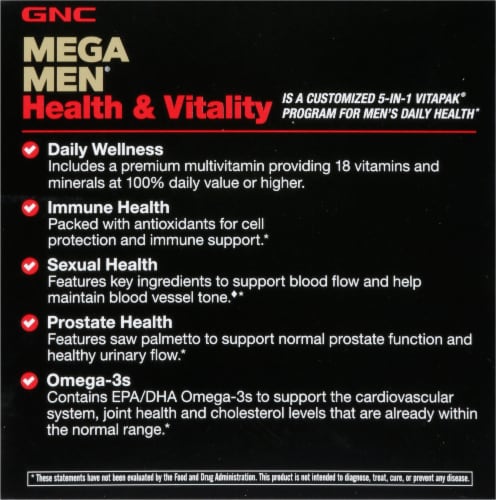 GNC Mega Men® Health & Vitality Vitapak Perspective: left